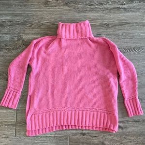 NWT Aerie pink oversized knit turtleneck sweater